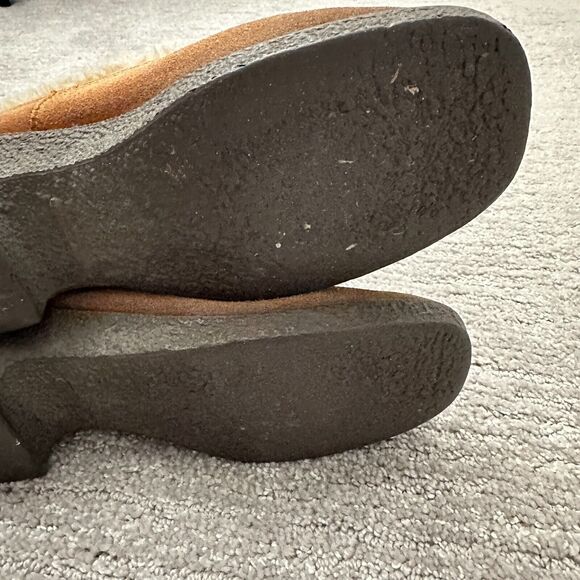 VTG Quoddy Moccasins Boots Brown Shearling Leather USA Made 60s Western Boho - Picture 10 of 15